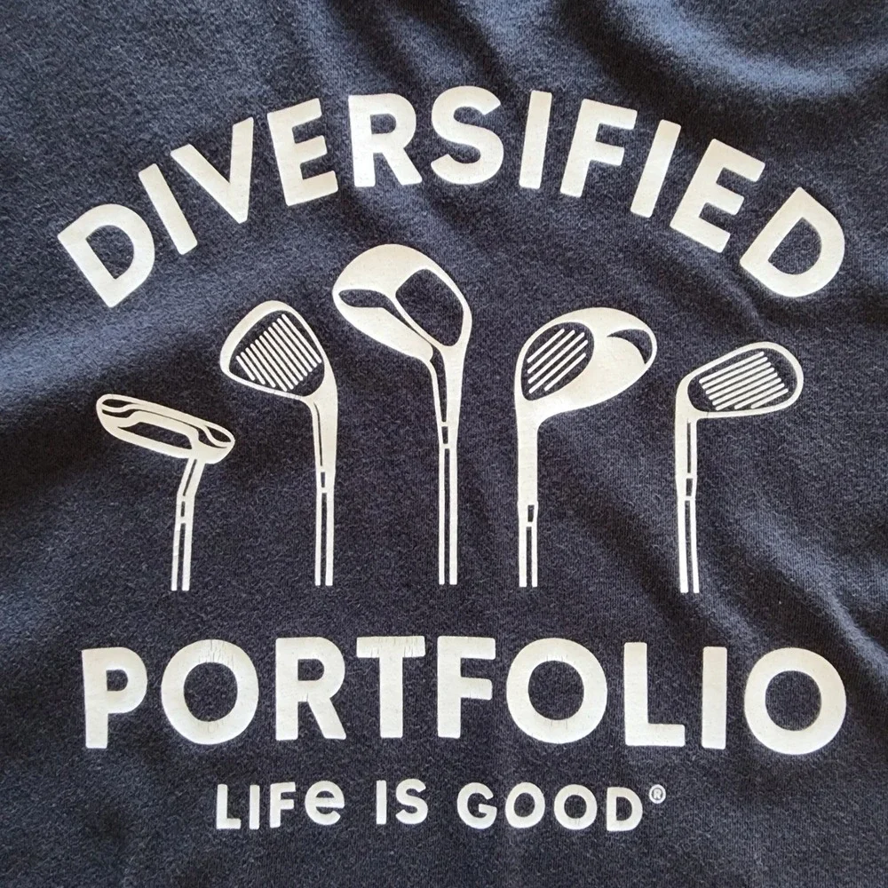 Life is Good Mens Long‎ Sleeve T Shirt Diversified Portfolio Golf Graphic Tee XL